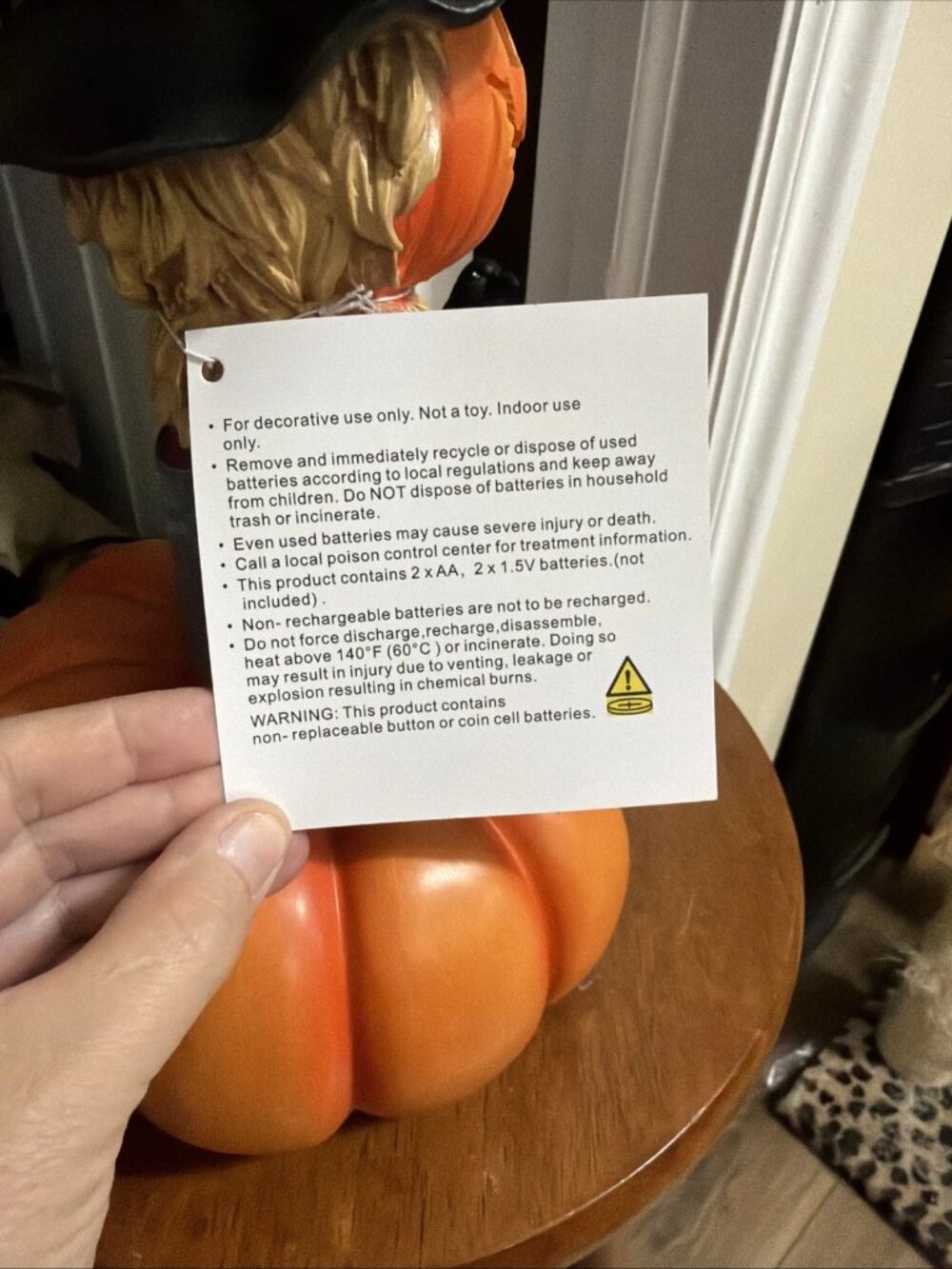 HALLOWS EVE Pumpkin Scarecrow Decor - Lights-Up - NIB - Picture 5 of 5